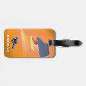 Marokko Illustrated Map reisposter print. Bagagelabel (Achterkant horizontaal)