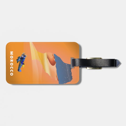 Marokko Illustrated Map reisposter print. Bagagelabel (Achterkant horizontaal)