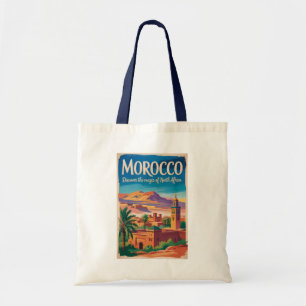 Marokko Illustratie Reis Kunst Vintage Tote Bag