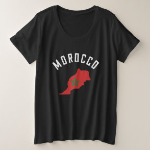 Marokko Kaart Noord-Afrika Trotse Marokkaanse root Grote Maat T-shirt