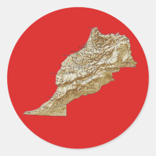 Marokko Kaart Sticker