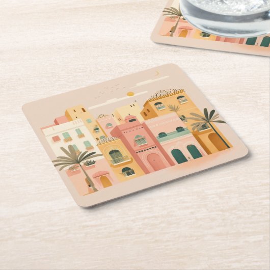 Marokko Kartonnen Onderzetters (Schuin)