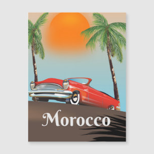 Marokko Klassieke rode auto-reisposter