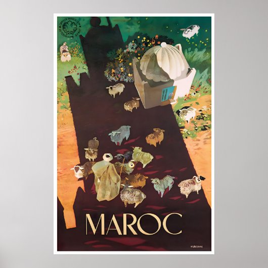 Marokko Kunst Reisposter Print Moroccanation (Voorkant)