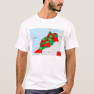 marokko land politieke zwarte kaart vlag t-shirt