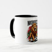 Marokko Leeuw Voetbal Fan 2026 Mok (Voorkant links)
