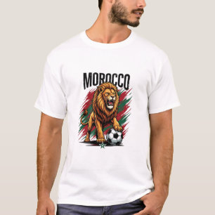 Marokko Leeuw Voetbal Fan 2026 T-shirt