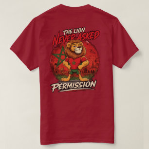 Marokko Leeuw Voetbal Fan Fun T-Shirt