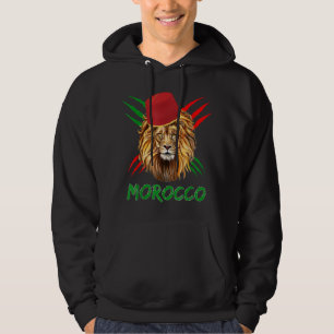 Marokko Lion Flag Sport Marokko met marokkaans pet Hoodie