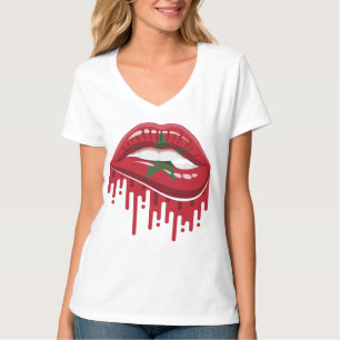 Marokko lippen trots wortel vlag t-shirt