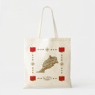 Marokko Map + Flags Bag Tote Bag