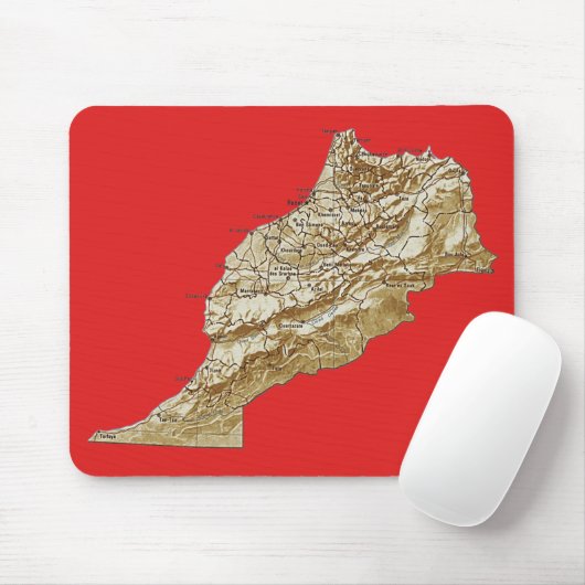 Marokko Map Mousepad Muismat (Met muis)