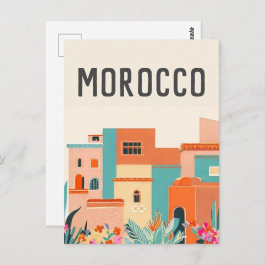 Marokko Marakech Briefkaart (Voorkant / Achterkant)