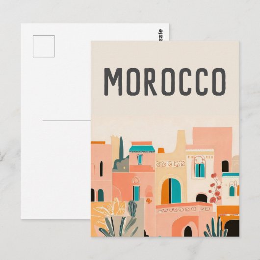 Marokko Marakech Briefkaart (Voorkant / Achterkant)