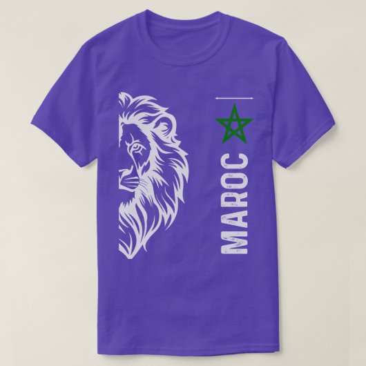 Marokko Maroc Leeuw Vlag 2024 T-shirt (Design voorkant)
