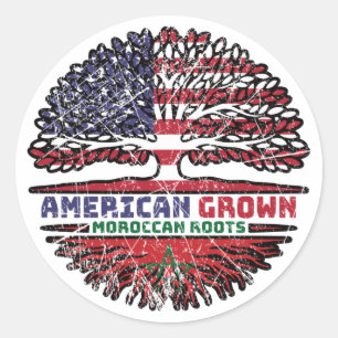 Marokko Marokkaans Amerikaans-Amerikaans Amerikaan Ronde Sticker