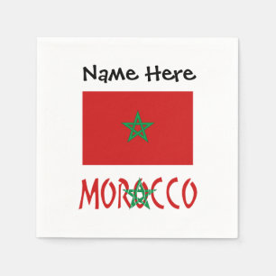 Marokko Marokkaanse Vlag Gepersonaliseerde Naam  Servet