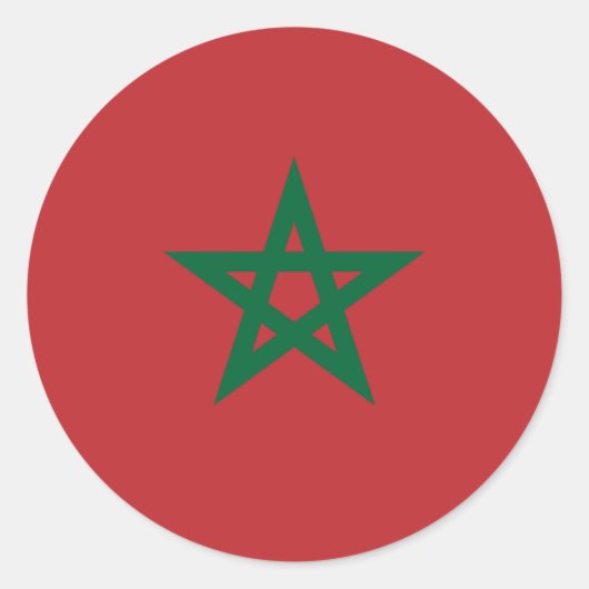 Marokko/Marokkaanse vlag Ronde Sticker (Voorkant)