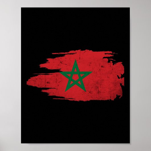 Marokko Marokkaanse vlag Voetbal Liefhebber Poster (Voorkant)