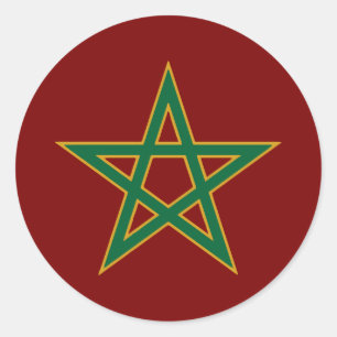 Marokko Marokkaanse Vlag Voetbal Liefhebber Ronde Sticker