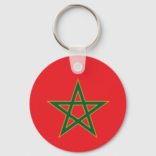 Marokko Marokkaanse Vlag Voetbal Liefhebber Sleutelhanger (Voorkant)