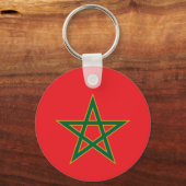 Marokko Marokkaanse Vlag Voetbal Liefhebber Sleutelhanger (Voorkant)