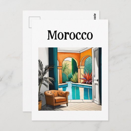 Marokko Marrakech Briefkaart (Voorkant / Achterkant)