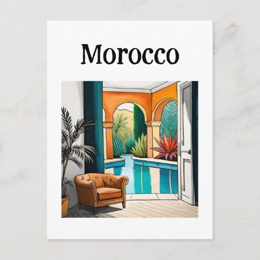 Marokko Marrakech Briefkaart (Voorkant)