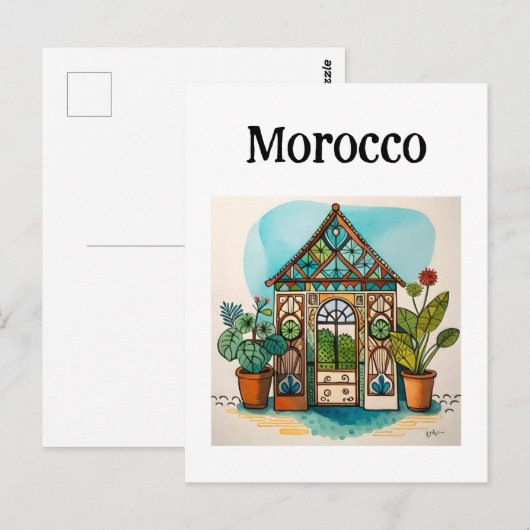 Marokko Marrakech Briefkaart (Voorkant / Achterkant)
