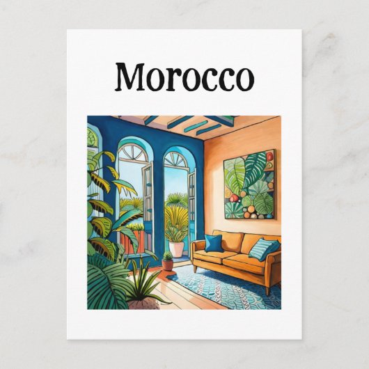 Marokko Marrakech Briefkaart (Voorkant)