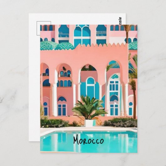 Marokko Marrakech Briefkaart (Voorkant / Achterkant)