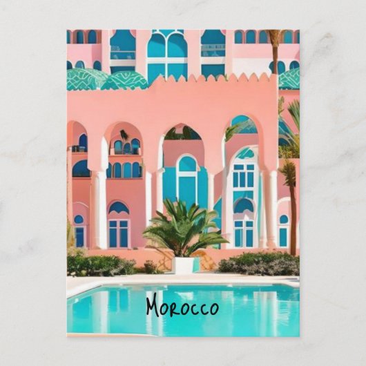 Marokko Marrakech Briefkaart (Voorkant)
