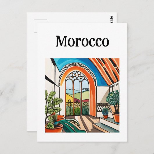 Marokko Marrakech Briefkaart (Voorkant / Achterkant)