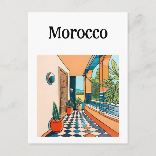 Marokko Marrakech Briefkaart (Voorkant)