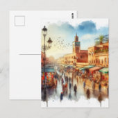 Marokko Marrakesh Medina Briefkaart (Voorkant / Achterkant)