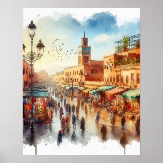 Marokko Marrakesh Medina Poster (Voorkant)