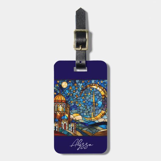 Marokko Nachtelijke Hemel Custom Bagagelabel (Voorkant verticaal)