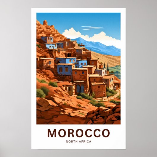 Marokko Noord-Afrika Reisprint Poster (Voorkant)