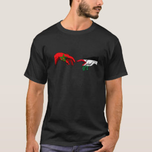 Marokko Palestina Vlag Palestijnse Marokkaanse han T-shirt