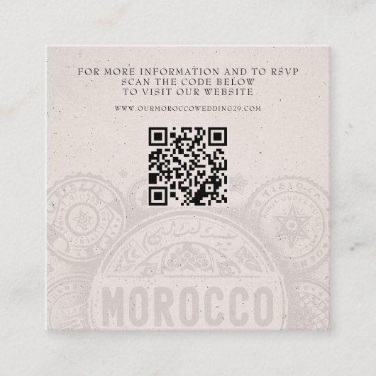 Marokko Paspoort bruiloft QR Informatiekaartje (Voorkant)