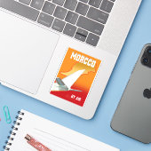 Marokko Per Vliegtuig Sticker (Laptop met iPhone)