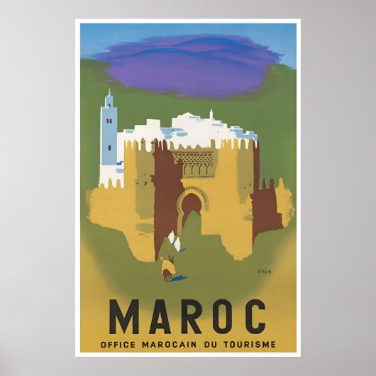 Marokko Print Muurkunst Reisposter Afrika Thuis (Voorkant)