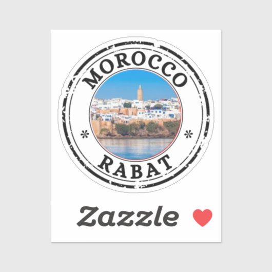 Marokko Rabat Seal Sticker Ronde Vlag voor Laptop (Vel)
