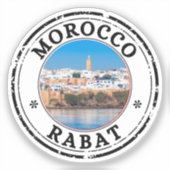 Marokko Rabat Seal Sticker Ronde Vlag voor Laptop (Voorkant)