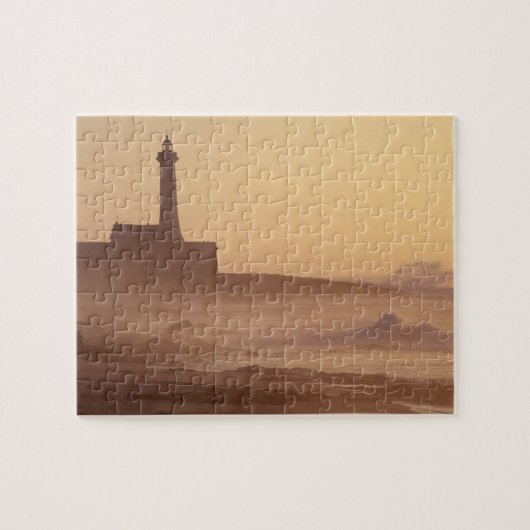 Marokko, Rabat, vuurtoren bij zonsondergang met Legpuzzel (Horizontaal)