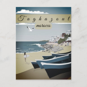 Marokko Reisbriefkaart Kunst, Taghazout Reis Kunst Briefkaart