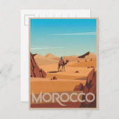 Marokko reizen briefkaart woestijn kameel reis cad (Voorkant / Achterkant)