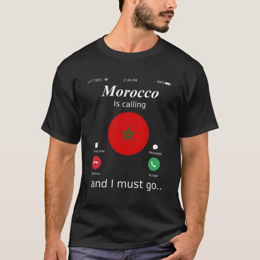 Marokko roept en ik moet naar de Marokkaanse vlag T-shirt (Voorkant)