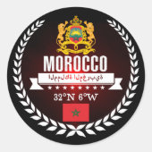 Marokko Ronde Sticker (Voorkant)