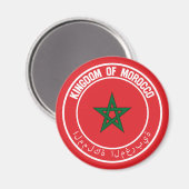 Marokko Round Emblem Magneet (Voorkant / Achterkant)